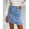 image:imageCHARTOU Womens Cute High Waist Slim Fit Denim Jean ALine Short SkirtBlue