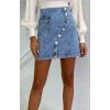 image:imageCHARTOU Womens Cute High Waist Slim Fit Denim Jean ALine Short SkirtBlue