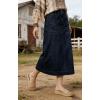 image:imageCHARTOU Womens Denim Midi Skirt High Waist Back Slit Summer Casual ALine Long Jean SkirtDark Blue