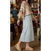 image:imageCHARTOU Womens Denim Midi Skirt High Waist Back Slit Summer Casual ALine Long Jean SkirtLight Blue