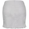 image:imageCHARTOU Womens Distressed High Waist Destroyed Holes Tassel Denim Jean Pencil Mini SkirtWhite