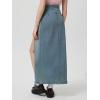 image:imageCHARTOU Womens Long Side Slit Zipper High Waisted Soft Slim Fitted A Line Jean Denim SkirtBlue