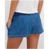 image:imageCHARTOU Womens Y2k Mini Denim Skirts Shorts Drawstring Mid Waist Elastic Summer Jean SkirtDark Blue