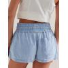 image:imageCHARTOU Womens Y2k Mini Denim Skirts Shorts Drawstring Mid Waist Elastic Summer Jean SkirtLight Blue