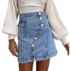 image:imageCHARTOU Womens Cute High Waist Slim Fit Denim Jean ALine Short SkirtBlue