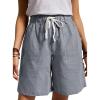 image:imageCHARTOU Womens Summer Drawstring Waist Loose Fit Cotton KneeLength Bermuda Shorts XLarge Grey