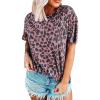 image:imageCHARTOU Womens Summer Loose Leopard Print T Shirt Casual Short Sleeve Round Neck Blouse TeesPink