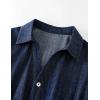 image:imageCHARTOU Womens Denim Shirt Midi Dress Adjustable Sleeve Casual Button Down Jean Dress ALine Shift Denim DressesDark Blue