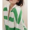 image:imageCHARTOU Quarter Zip Pullover Sweater for Women Color Block Striped Oversized Knitted Sweatshirt Jumper TopsGreen