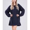 image:imageCHARTOU Women Chunky Cable Knit Sweater Slouchy Fit Balloon Long Sleeve Knitted Tunic DressNavy