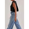 image:imageCHARTOU Women Sleeveless Open Back Sweater Vest Knit Top Crop Summer Y2k Tie Knitted Sweater TankBlack