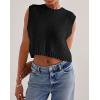 image:imageCHARTOU Women Sleeveless Open Back Sweater Vest Knit Top Crop Summer Y2k Tie Knitted Sweater TankBlack