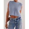 image:imageCHARTOU Women Sleeveless Open Back Sweater Vest Knit Top Crop Summer Y2k Tie Knitted Sweater TankBlue