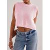 image:imageCHARTOU Women Sleeveless Open Back Sweater Vest Knit Top Crop Summer Y2k Tie Knitted Sweater TankPink