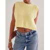 image:imageCHARTOU Women Sleeveless Open Back Sweater Vest Knit Top Crop Summer Y2k Tie Knitted Sweater TankYellow