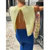 image:imageCHARTOU Women Sleeveless Open Back Sweater Vest Knit Top Crop Summer Y2k Tie Knitted Sweater TankYellow
