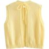 image:imageCHARTOU Women Sleeveless Open Back Sweater Vest Knit Top Crop Summer Y2k Tie Knitted Sweater TankYellow