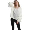 image:imageCHARTOU Womens Dressy Loose Knitted Flared Sleeve Tassel Fringe Sweater PulloverApricot