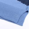 image:imageCHARTOU Womens Fall Fashion Color Block Side Slit Asymmetrical Striped Crewneck Pullover SweaterBlue