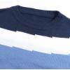 image:imageCHARTOU Womens Fall Fashion Color Block Side Slit Asymmetrical Striped Crewneck Pullover SweaterBlue