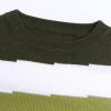 image:imageCHARTOU Womens Fall Fashion Color Block Side Slit Asymmetrical Striped Crewneck Pullover SweaterGreen