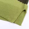 image:imageCHARTOU Womens Fall Fashion Color Block Side Slit Asymmetrical Striped Crewneck Pullover SweaterGreen