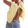 image:imageCHARTOU Women Sleeveless Open Back Sweater Vest Knit Top Crop Summer Y2k Tie Knitted Sweater TankYellow