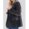 image:imageCHARTOU Women 1 Button Fitted Velvet Blazer Jacket Business Suit Jacket Work Office Notched CollarBlack