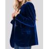 image:imageCHARTOU Women 1 Button Fitted Velvet Blazer Jacket Business Suit Jacket Work Office Notched CollarBlue