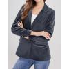 image:imageCHARTOU Women 1 Button Fitted Velvet Blazer Jacket Business Suit Jacket Work Office Notched CollarDark Grey