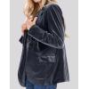 image:imageCHARTOU Women 1 Button Fitted Velvet Blazer Jacket Business Suit Jacket Work Office Notched CollarDark Grey