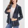 image:imageCHARTOU Women 1 Button Fitted Velvet Blazer Jacket Business Suit Jacket Work Office Notched CollarDark Grey