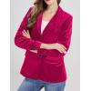 image:imageCHARTOU Women 1 Button Fitted Velvet Blazer Jacket Business Suit Jacket Work Office Notched CollarRosy