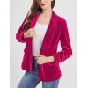image:imageCHARTOU Women 1 Button Fitted Velvet Blazer Jacket Business Suit Jacket Work Office Notched CollarRosy