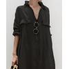 image:imageCHARTOU Women Flowy Long Sleeve Maxi Dress Button Down Long Shirt Dress Flowy Cardigan Kimono Boho Beach Cover UpsBlack