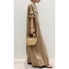 image:imageCHARTOU Women Flowy Long Sleeve Maxi Dress Button Down Long Shirt Dress Flowy Cardigan Kimono Boho Beach Cover UpsKhaki