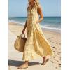 image:imageCHARTOU Women Plaid Maxi Dress Summer Gingham Lapel Sleeveless Button Down Sun Dress with PocketsYellow