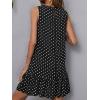 image:imageCHARTOU Women Polka Dot Summer Dress Cute Ruffle Hem Short Shift Dress Beach Vacation OutfitsBlack