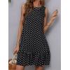 image:imageCHARTOU Women Polka Dot Summer Dress Cute Ruffle Hem Short Shift Dress Beach Vacation OutfitsBlack