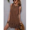 image:imageCHARTOU Women Polka Dot Summer Dress Cute Ruffle Hem Short Shift Dress Beach Vacation OutfitsBrown