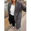 image:imageCHARTOU Long Wool Trench Coat Women Double Breasted Herringbone Notch Collar Dressy Winter Pea CoatBlack