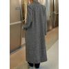 image:imageCHARTOU Long Wool Trench Coat Women Double Breasted Herringbone Notch Collar Dressy Winter Pea CoatBlack
