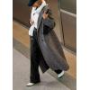 image:imageCHARTOU Long Wool Trench Coat Women Double Breasted Herringbone Notch Collar Dressy Winter Pea CoatBlack