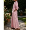 image:imageCHARTOU Women Linen Button Down Wide Leg Jumpsuit Peter Pan Collar 34 Sleeve Beach Palazzo Baggy OverallsPink