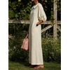 image:imageCHARTOU Women Linen Button Down Wide Leg Jumpsuit Peter Pan Collar 34 Sleeve Beach Palazzo Baggy OverallsWhite