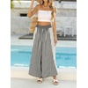 image:imageCHARTOU Women Summer Striped Wide Leg Lounge Pants Boho Eyelet Lace Elastic Waist Beach Palazzo TrousersBlack