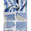 image:imageCHARTOU Women Summer Striped Wide Leg Lounge Pants Boho Eyelet Lace Elastic Waist Beach Palazzo TrousersBlue