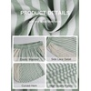 image:imageCHARTOU Women Summer Striped Wide Leg Lounge Pants Boho Eyelet Lace Elastic Waist Beach Palazzo TrousersGreen