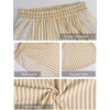 image:imageCHARTOU Women Summer Striped Wide Leg Lounge Pants Boho Eyelet Lace Elastic Waist Beach Palazzo TrousersKhaki