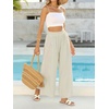 image:imageCHARTOU Women Summer Striped Wide Leg Lounge Pants Boho Eyelet Lace Elastic Waist Beach Palazzo TrousersLight Green